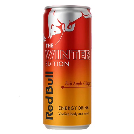 Energy drink, Winter edition, datum expirace 10.2026, Red Bull Fuji jablko a zázvor, 24-pack, cena za 1ks