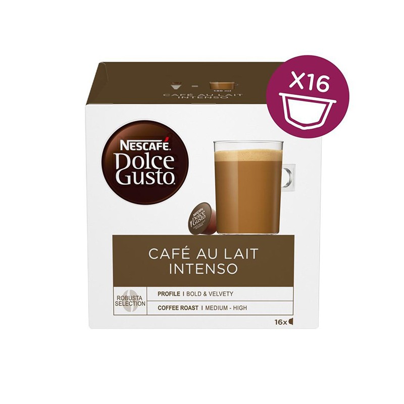 Kávové kapsle Nescafé Dolce Gusto café au lait, intenso, 3x16 kapslí, velkoobchodní balení karton