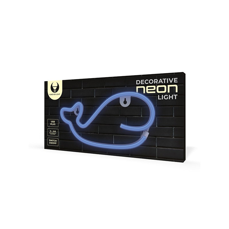 Neon LED Light WHALE blue Bat + USB FLNE19 Forever Light