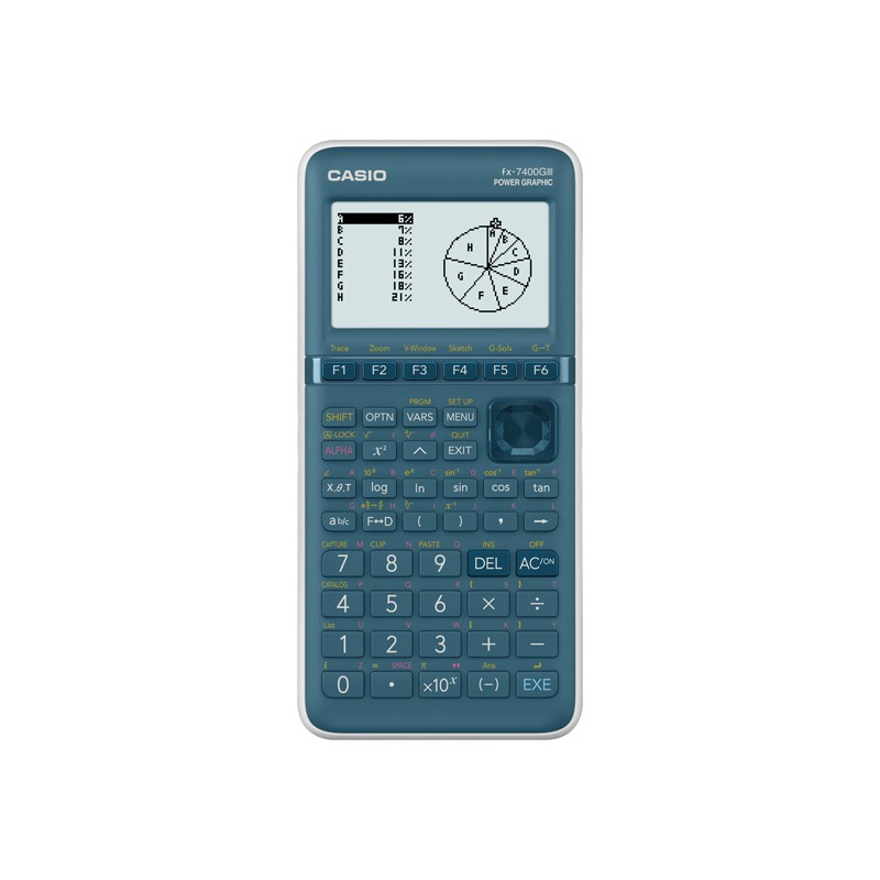 Casio Kalkulačka FX 7400G III, modrá, programovatelná, 8 řádkový displej
