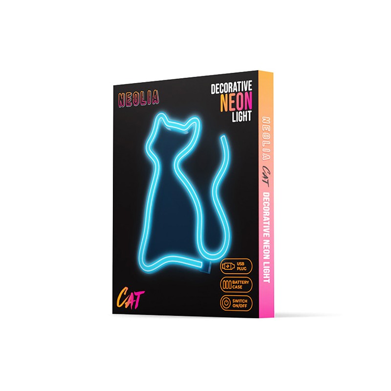 Neon LED Light CAT turquoise NNE24 Neolia