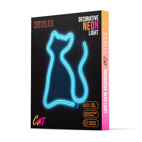 Neon LED Light CAT turquoise NNE24 Neolia