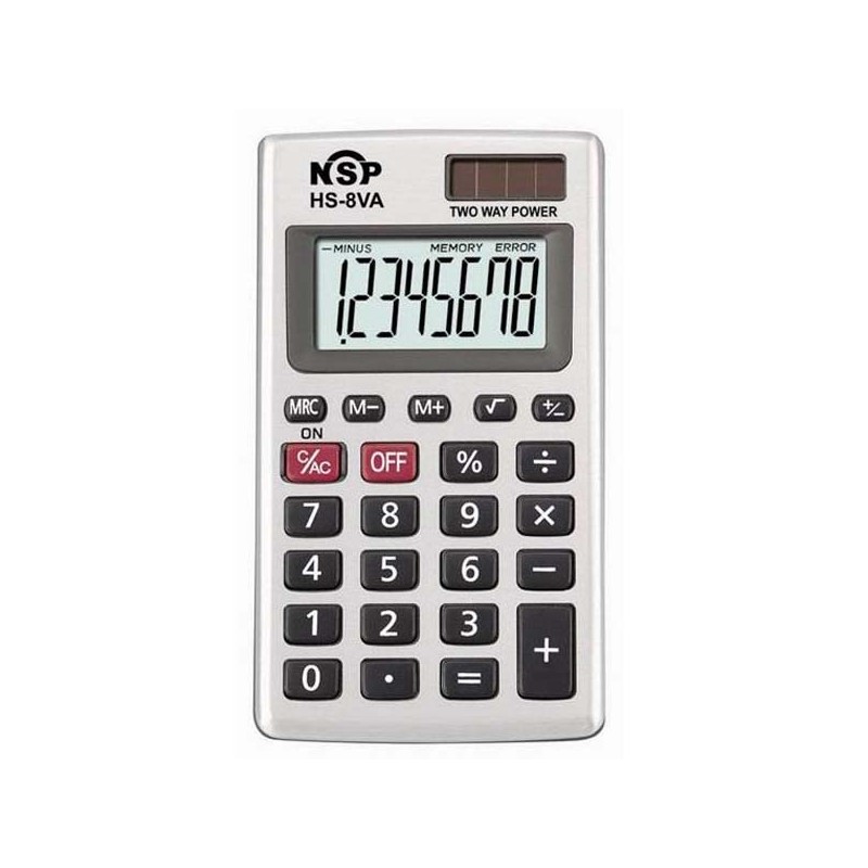 Casio Kalkulačka HS 8 VA, stříbrná, kapesní, osmimístná