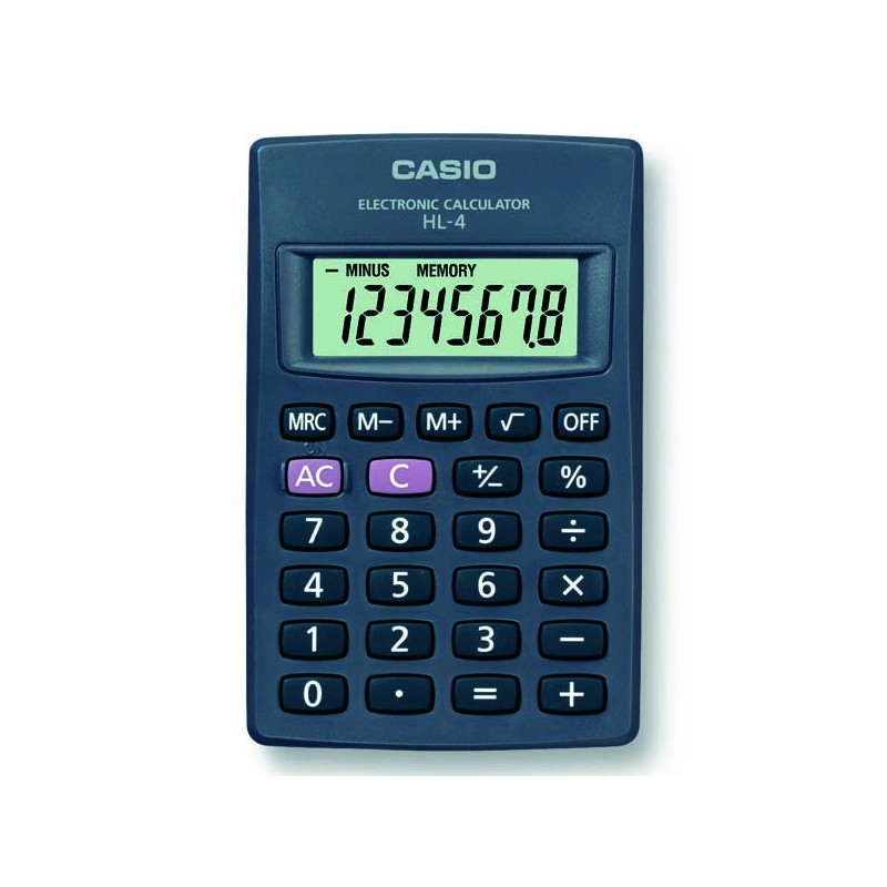 Casio Kalkulačka HL 4, černá, kapesní, osmimístná