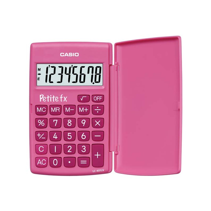 Casio Kalkulačka LC 401 LV PK, růžová, kapesní, osmimístná