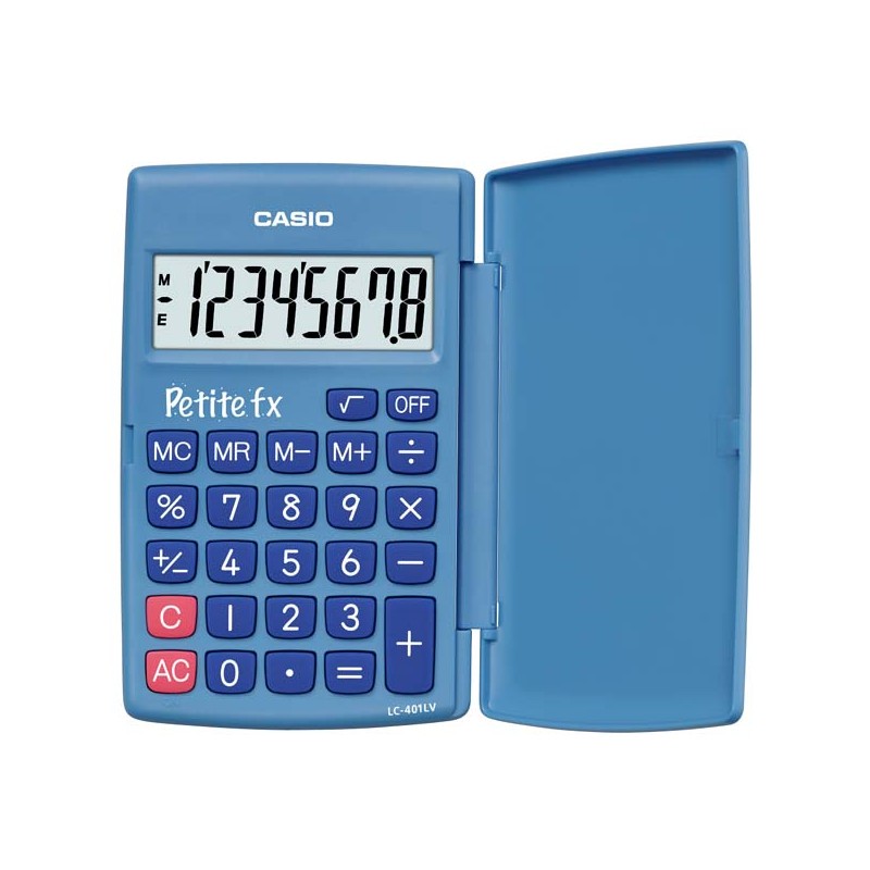 Casio Kalkulačka LC 401 LV BU, modrá, kapesní, osmimístná