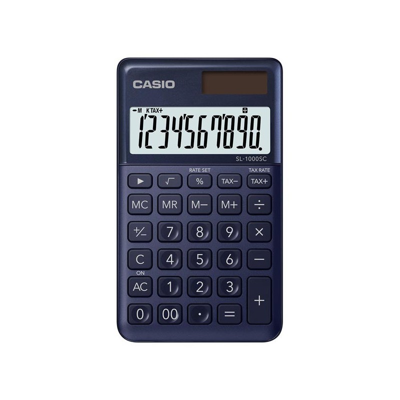Casio Kalkulačka SL 1000 SC NY, modrá, desetimístná, duální napájení