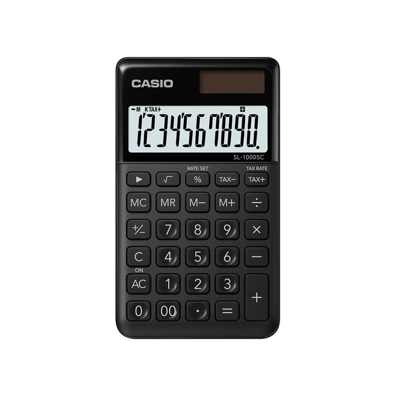Casio Kalkulačka SL 1000 SC BK, černá, desetimístná, duální napájení
