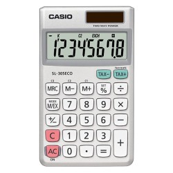 Casio Kalkulačka SL 305 ECO, stříbrná, kapesní, osmimístná