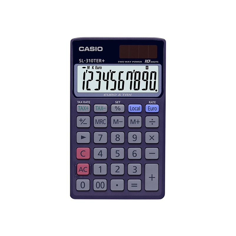Casio Kalkulačka SL 310 TER+, modrá, kapesní, desetimístná, duální napájení