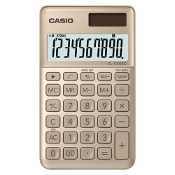 Casio Kalkulačka SL 1000 SC GD, zlatá, kapesní, desetimístná