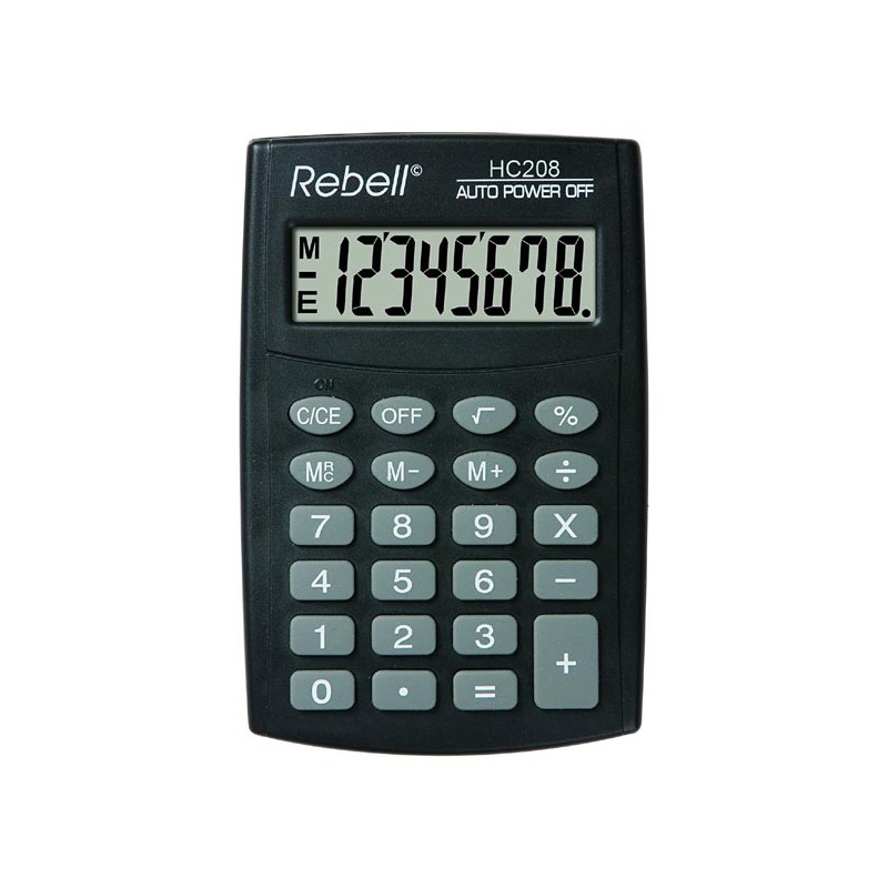 Rebell Kalkulačka RE-HC208 BX, černá, kapesní, osmimístná