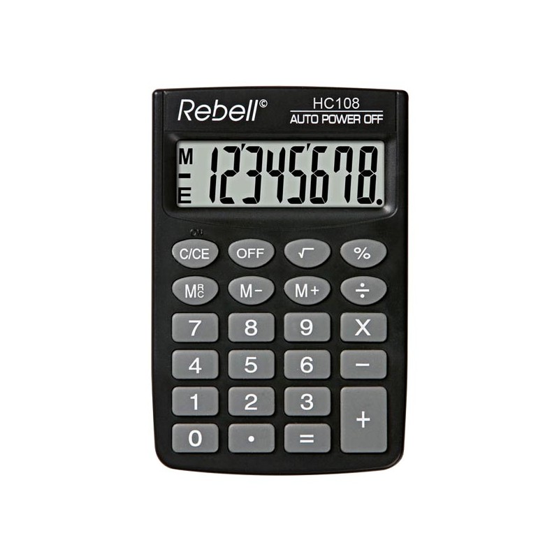 Rebell Kalkulačka RE-HC108 BX, černá, kapesní, osmimístná