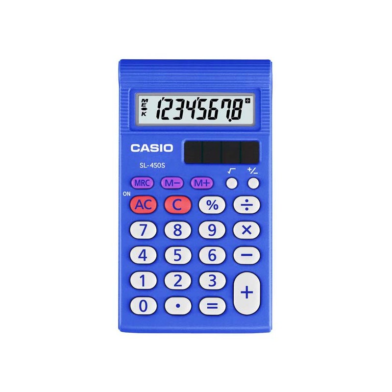 Casio Kalkulačka SL 450 S, modrá, kapesní, osmimístná