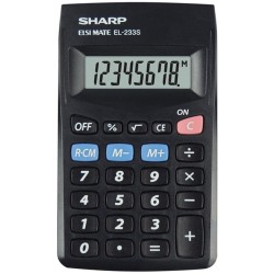Sharp Kalkulačka EL-233S, bílá, kapesní, osmimístná
