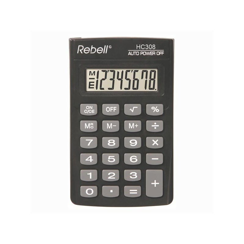 Rebell Kalkulačka RE-HC308 BX, černá, kapesní, osmimístná