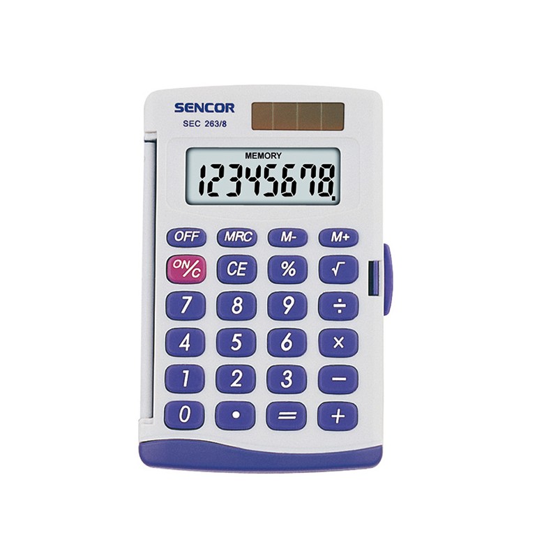Sencor Kalkulačka SEC 263/8 DUAL, šedá, kapesní, osmimístná