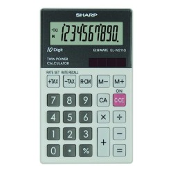 Sharp Kalkulačka EL-W211GGY, šedá, kapesní, desetimístná