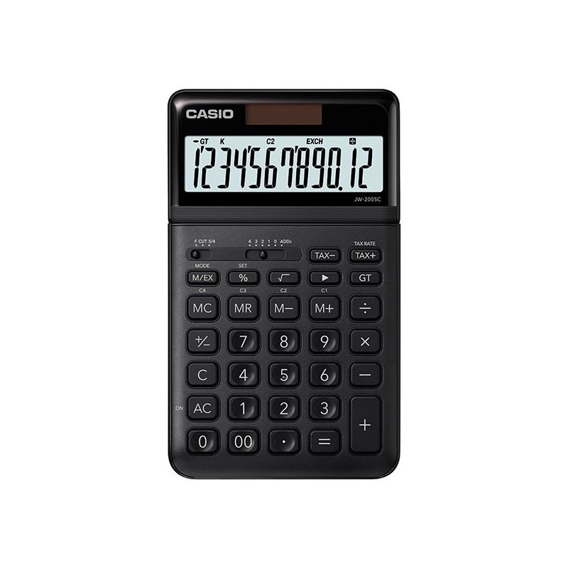 Casio Kalkulačka JW 200 SC BK, černá, stolní, dvanáctimístná