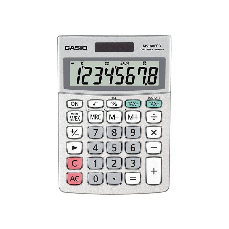 Casio Kalkulačka MS 88 ECO, stříbrná, stolní