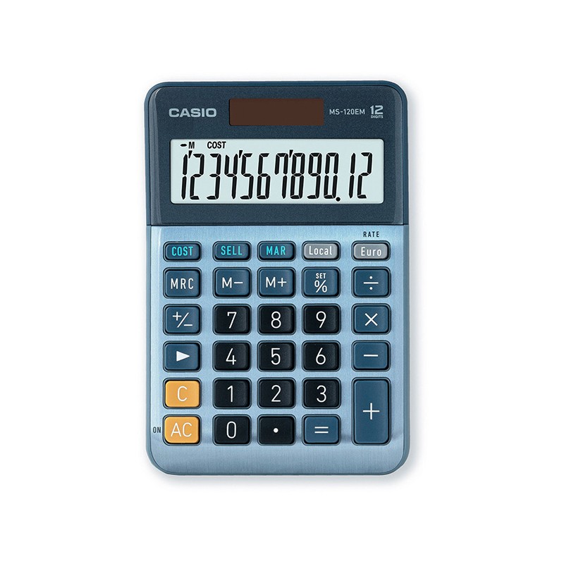 Casio Kalkulačka MS 120 EM, stříbrná, stolní