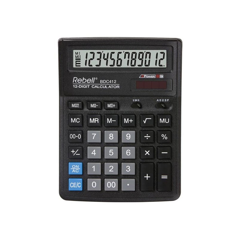 Rebell Kalkulačka RE-BDC412 BX, černá, stolní, dvanáctimístná