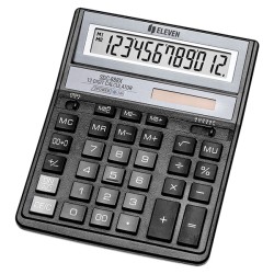 Eleven Kalkulačka SDC-888X-BK, černá, stolní, dvanáctimístná, duální napájení