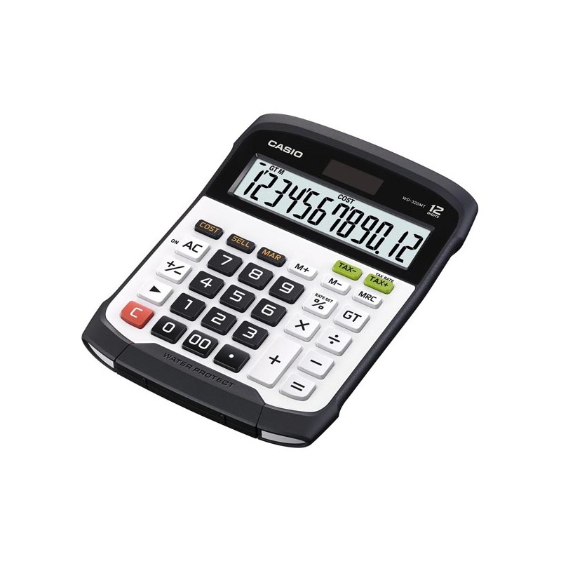 Casio Kalkulačka WD 320 MT, černo-bílá, stolní, vodotěsná