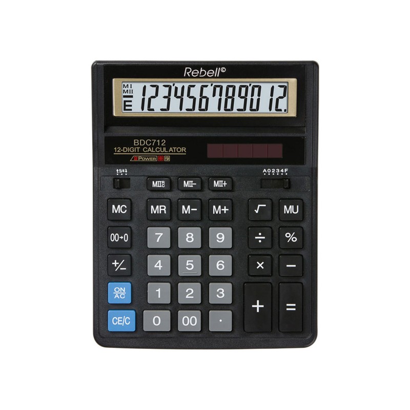 Rebell Kalkulačka RE-BDC712GL BX, zlatá, stolní, dvanáctimístná