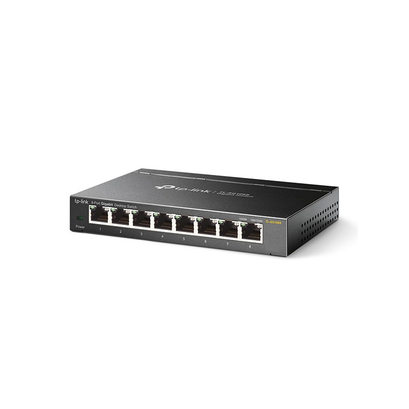 TP-LINK stolní switch TL-SG108S 1000Mbps, auto MDI/MDIX