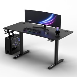 ULTRADESK Herní stůl LEVEL V2, 140x68cm, 72-117cm, elektricky nastavitelná výška, bez podložky