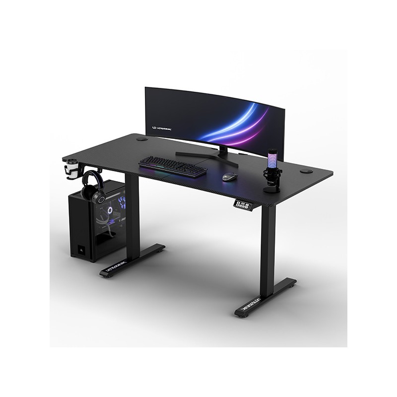 ULTRADESK Herní stůl LEVEL V2, 140x68cm, 72-117cm, elektricky nastavitelná výška, bez podložky