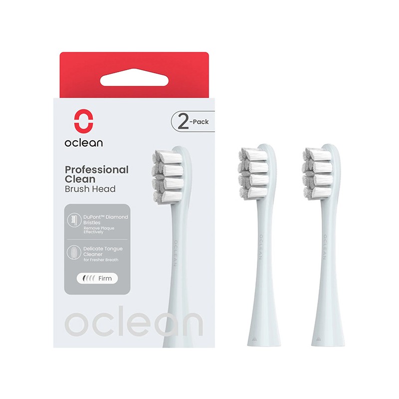 Oclean náhradní hlavice Professional Clean Medium 2 ks P1C9, stříbrné