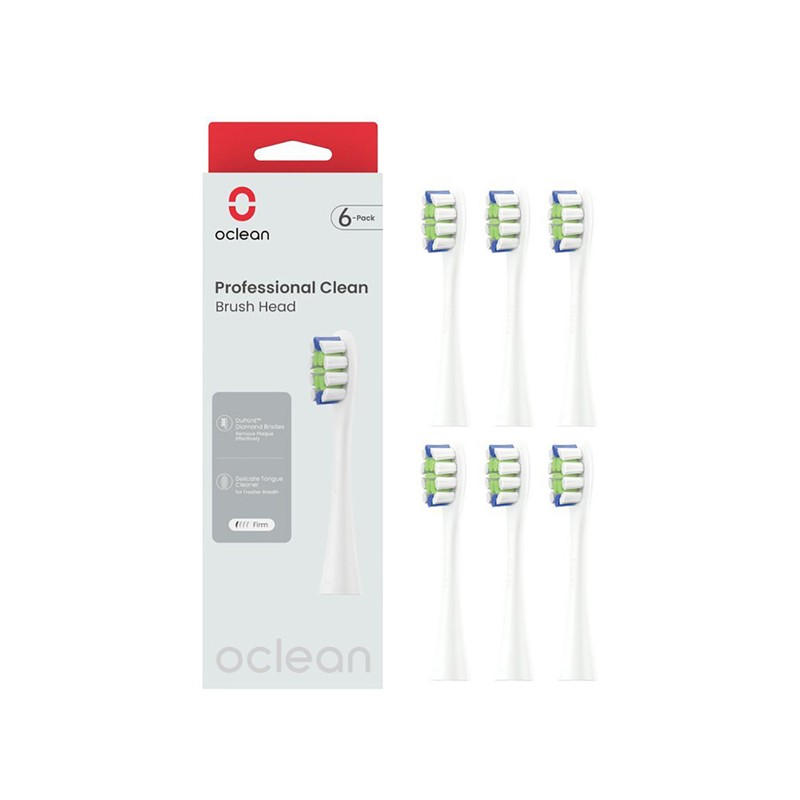Oclean náhradní hlavice Professional Clean 6 ks P1C1 W06, bílé
