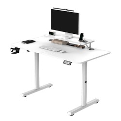 ULTRADESK HIGHLANDER WHITE Pracovní stůl s elektricky nastavitelnou výškou s držákem sluchátek a klipem na kabely 120X60 cm