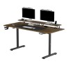 ULTRADESK HIGHLANDER XXL BROWN Pracovní stůl s elektricky nastavitelnou výškou s držákem sluchátek a klipem na kabely 160X70