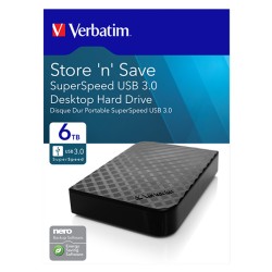 Verbatim Externí pevný disk, Store,N,Save, 3.5", USB 3.0, 6TB, 6000GB, 47686, černá