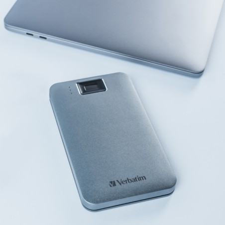 Verbatim externí pevný disk, Executive Fingerprint Secure HDD, 2.5", USB 3.0 (3.2 Gen 1), 2TB, 53653, šedý, šifrovaný s čtečkou