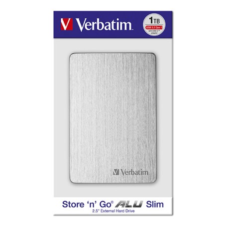 Verbatim externí pevný disk, Store,n,Go ALU Slim, 2.5", USB 3.0, 1TB, 1000GB, 53663, stříbrný