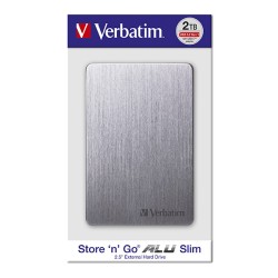 Verbatim externí pevný disk, Store,n,Go ALU Slim, 2.5", USB 3.0, 2TB, 2000GB, 53665, vesmírné šedý