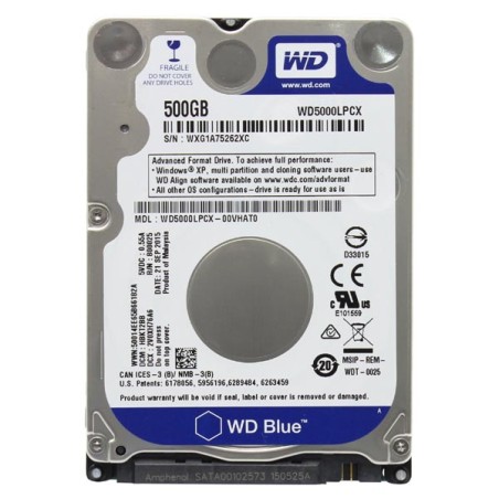 Western Digital interní pevný disk, WD Blue, 2.5", SATA III, 0,5TB, 500GB, WD5000LPCX