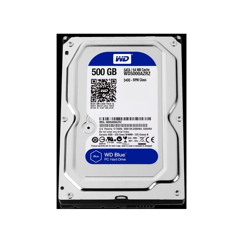 Western Digital interní pevný disk, WD Blue, 3.5", SATA III, 0,5TB, 500GB, WD5000AZRZ