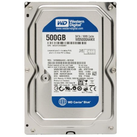 Western Digital interní pevný disk, WD Blue, 3.5", SATA III, 0,5TB, 500GB, WD5000AAKX