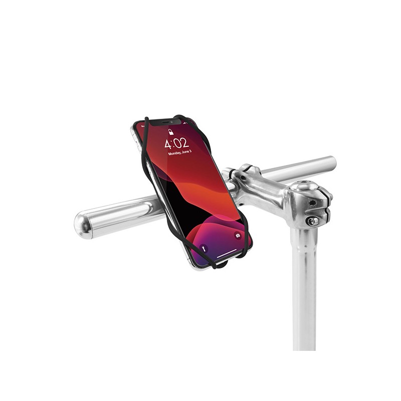 Držák mobilu Bone Bike Tie 3, na kolo, nastavitelná velikost, černý, 4.7-7.2", silikon, k připevnění na řídítka, černá