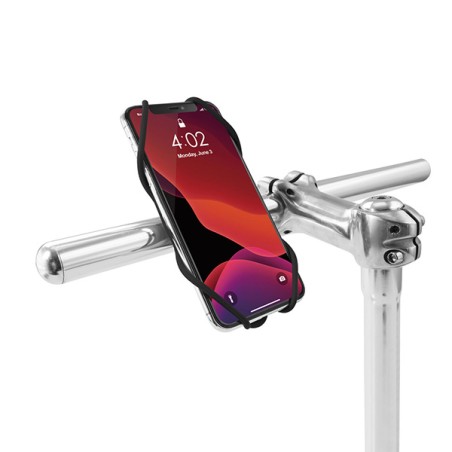 Držák mobilu Bone Bike Tie 3, na kolo, nastavitelná velikost, černý, 4.7-7.2", silikon, k připevnění na řídítka, černá
