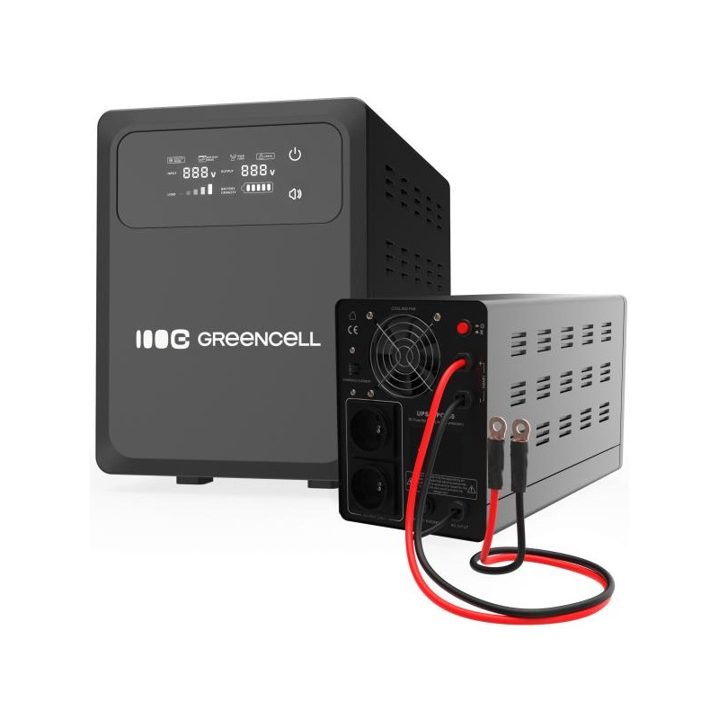 Green Cell Uninterruptible Supply UPS 800VA 500W s LCD displej PowerCore 12 VDC