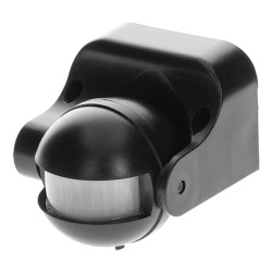 PIR senzor 230V 50Hz, 12m, max. 1200W, černý, ORNO, 180&deg , IP44, infračervený
