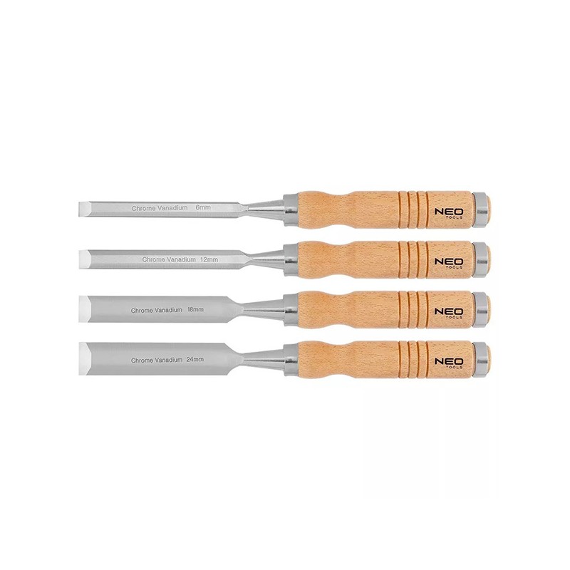 Dláta 37-800, sada, 6, 12, 18, 24 mm, 4 ks, NEO TOOLS