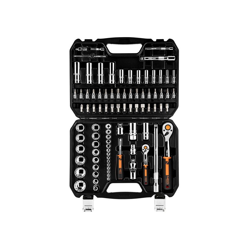 Sada nástrčných hlavic, 10-060, chrom-vanadiová ocel, kufřík, Neo Tools