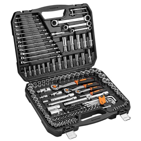 Sada nástrčných hlavic, 10-072, chrom-vanadiová ocel, kufřík, Neo Tools
